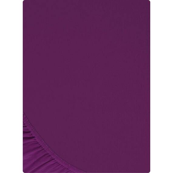 Buymax Spannbettlaken 120x200cm Baumwolle 100% Spannbetttuch Bettlaken Jersey, Matratzenhöhe bis 25 cm, Farbe Aubergine