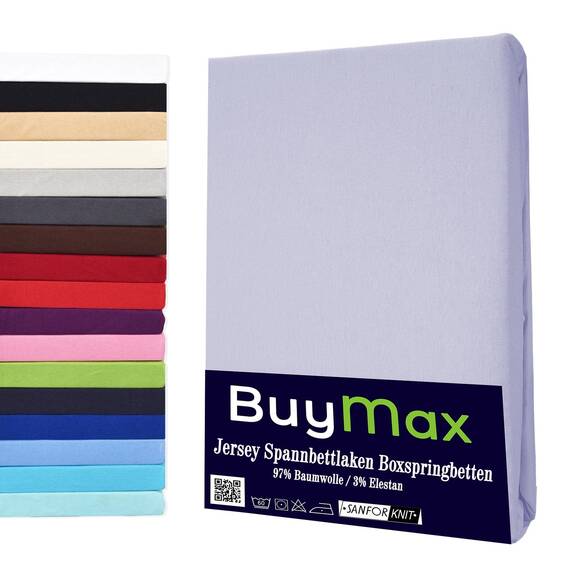 Buymax Wasserbett Spannbettlaken Stretch 140x200-160x220 cm für Wasserbetten und Boxspringbetten Bettbezug für Matratzen bis 35 cm Matratzenhöhe, Silber Grau