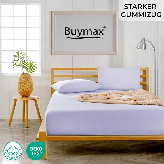 Buymax Wasserbett Spannbettlaken Stretch 140x200-160x220 cm für Wasserbetten und Boxspringbetten Bettbezug für Matratzen bis 35 cm Matratzenhöhe, Silber Grau