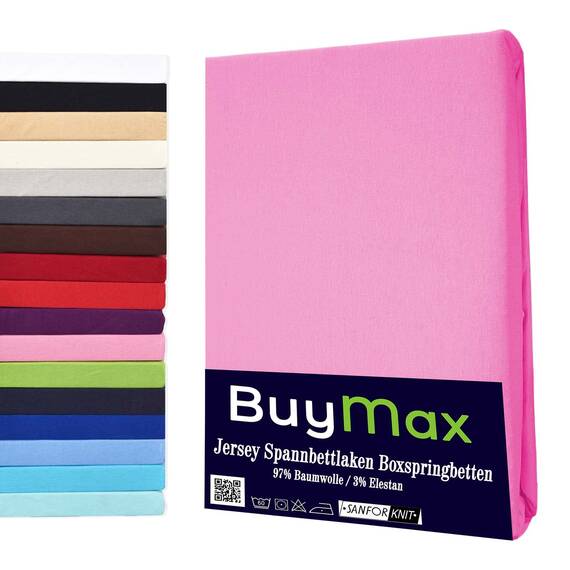 Buymax Wasserbett Spannbettlaken Stretch 140x200-160x220 cm für Wasserbetten und Boxspringbetten Bettbezug für Matratzen bis 35 cm Matratzenhöhe, Altrosa