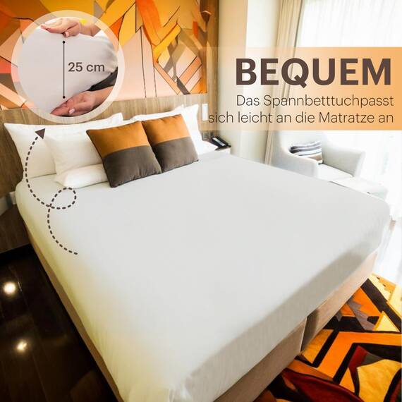 NatureMark 2er Pack Jersey Spannbettlaken, Spannbetttuch 100% Baumwolle in vielen Größen und Farben MARKENQUALITÄT ÖKOTEX Standard 100 | 120x200 cm - Creme/Natur