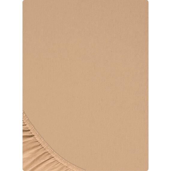 Buymax Spannbettlaken 160x200cm Baumwolle 100% Spannbetttuch Bettlaken Jersey, Matratzenhöhe bis 25 cm, Farbe Sand