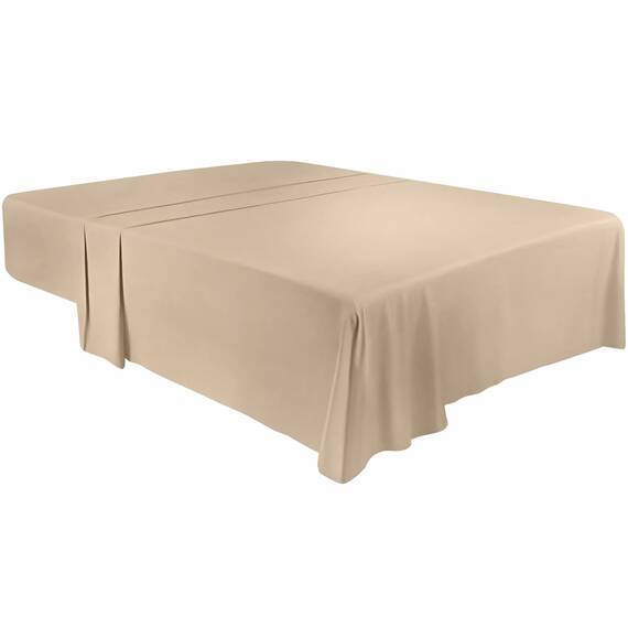 Utopia Bedding Bettlaken, Oberlaken, weich gebürstetes Mikrofasergewebe, kein Einlaufen, farbecht, pflegeleicht, nur 1 Bettlaken, Kingsize-Größe, Beige