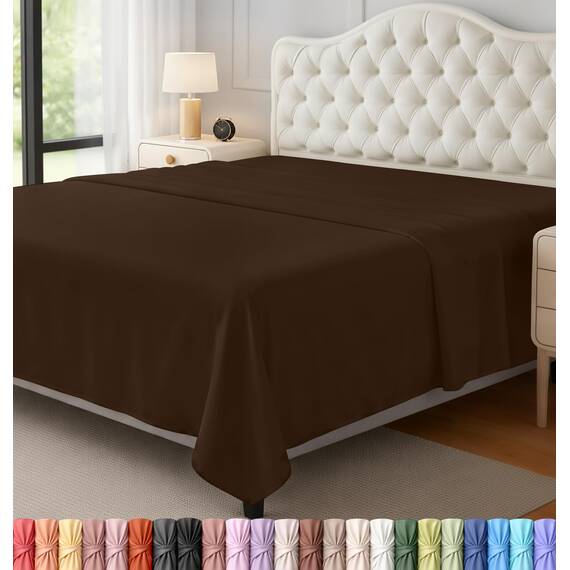 Utopia Bedding Bettlaken, weich gebürstetes Mikrofasergewebe, kein Einlaufen, farbecht, pflegeleicht, nur 1 Bettlaken, Kingsize, Braun