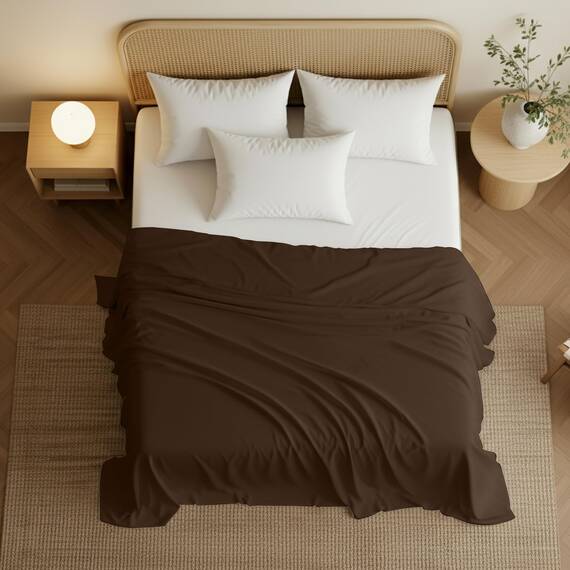 Utopia Bedding Bettlaken, weich gebürstetes Mikrofasergewebe, kein Einlaufen, farbecht, pflegeleicht, nur 1 Bettlaken, Kingsize, Braun
