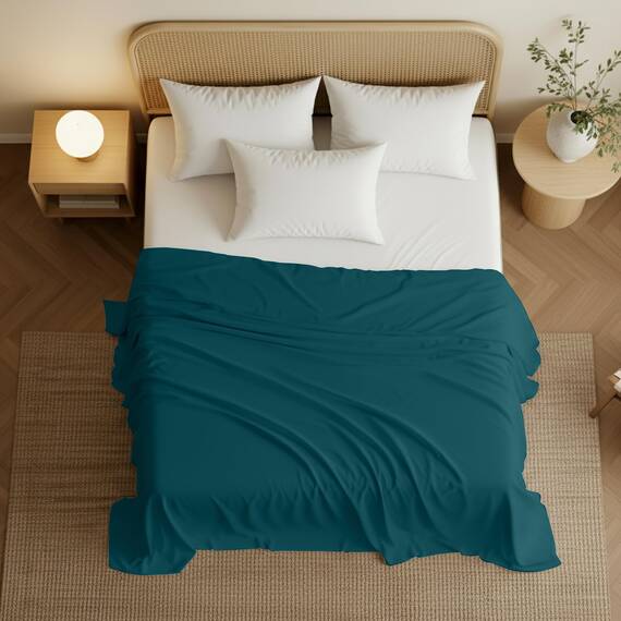 Utopia Bedding Bettlaken, weich gebürstetes Mikrofasergewebe, schrumpffreies und lichtbeständiges Oberlaken, pflegeleicht, nur 1 Bettlaken, Queensize, Blaugrün