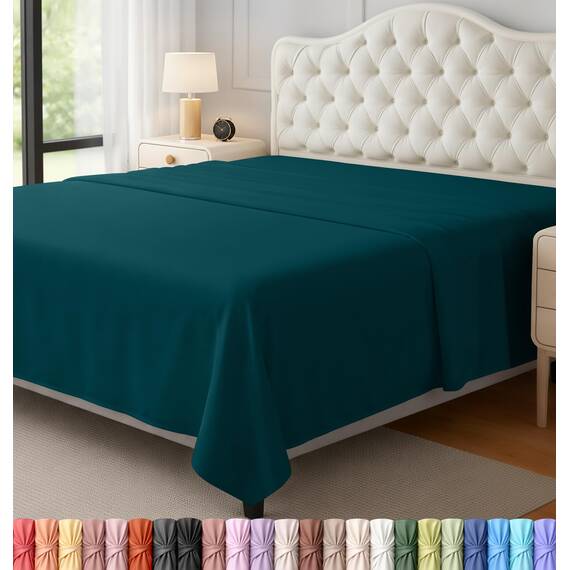 Utopia Bedding Bettlaken, weich gebürstetes Mikrofasergewebe, schrumpffreies und lichtbeständiges Oberlaken, pflegeleicht, nur 1 Bettlaken, Queensize, Blaugrün