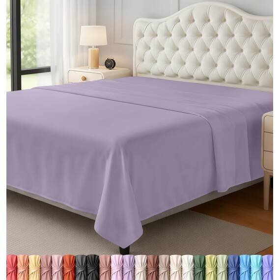 Utopia Bedding Bettlaken, weich gebürstetes Mikrofasergewebe, schrumpffreies und lichtbeständiges Oberlaken, pflegeleicht, nur 1 Bettlaken, Queensize, Lavendel