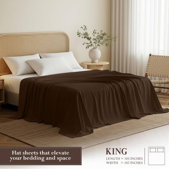 Utopia Bedding Bettlaken, weich gebürstetes Mikrofasergewebe, kein Einlaufen, farbecht, pflegeleicht, nur 1 Bettlaken, Kingsize, Braun