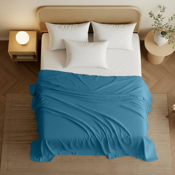 Utopia Bedding Bettlaken, weich gebürstetes Mikrofasergewebe, kein Einlaufen, farbecht, pflegeleicht, nur 1 Bettlaken, Queensize, Denim-Blau