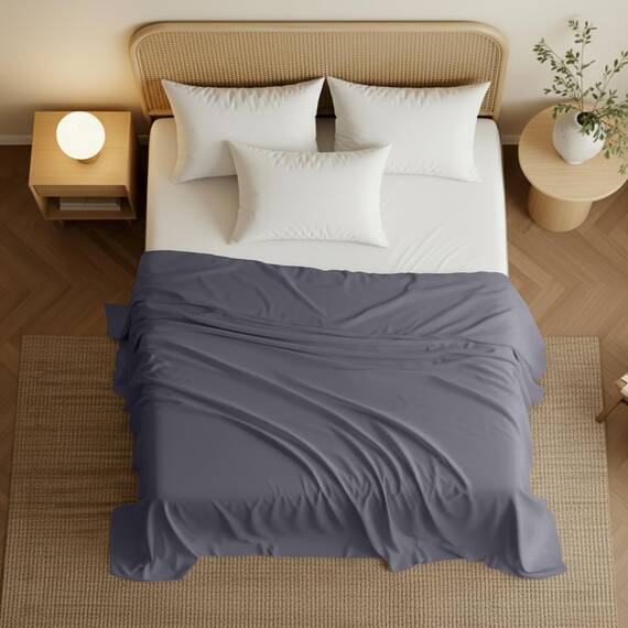 Utopia Bedding Bettlaken, weich gebürstetes Mikrofasergewebe, schrumpffreies und lichtbeständiges Oberlaken, pflegeleicht, nur 1 Bettlaken, Queensize, Grau