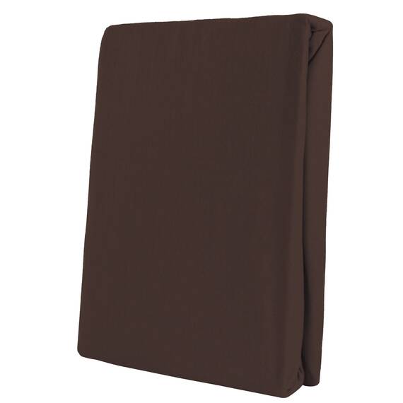 Leonado Vicent - Classic Spannbettlaken Bettlaken 100% Baumwolle Jersey Spannbetttuch in vielen Farben & Größen, Maße Spannbettlaken:120 x 200 cm - 130 x 200 cm, Farbe Spannbettlaken:Braun