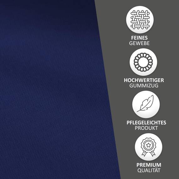 Leonado Vicent - Classic Spannbettlaken Bettlaken 100% Baumwolle Jersey Spannbetttuch in vielen Farben & Größen, Maße Spannbettlaken:140 x 200 cm - 160 x 200 cm, Farbe Spannbettlaken:Dunkelblau