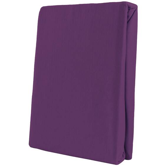 Leonado Vicent - Classic Spannbettlaken Bettlaken 100% Baumwolle Jersey Spannbetttuch in vielen Farben & Größen, Maße Spannbettlaken:200 x 200 cm - 200 x 220 cm, Farbe Spannbettlaken:Lila