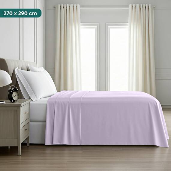 Utopia Bedding - Bettlaken ohne Gummizug 270x290cm - Oeko-TEX Zertifiziert - Weich Gebürstetes Polyester - Mikrofaser Flaches Laken – Lavendel