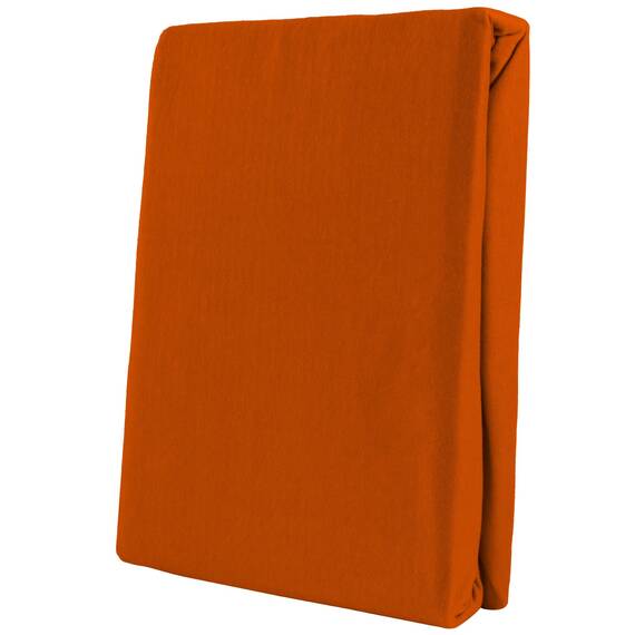 Leonado Vicent - Classic Spannbettlaken Bettlaken 100% Baumwolle Jersey Spannbetttuch in vielen Farben & Größen, Maße Spannbettlaken:140 x 200 cm - 160 x 200 cm, Farbe Spannbettlaken:Orange