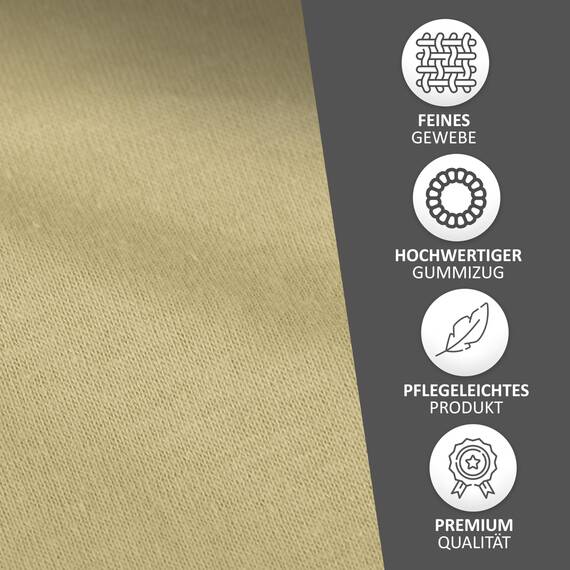 Leonado Vicent - Classic Spannbettlaken Bettlaken 100% Baumwolle Jersey Spannbetttuch in vielen Farben & Größen, Maße Spannbettlaken:120 x 200 cm - 130 x 200 cm, Farbe Spannbettlaken:Beige