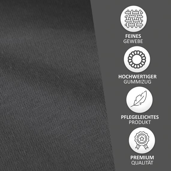 Leonado Vicent - Classic Spannbettlaken Bettlaken 100% Baumwolle Jersey Spannbetttuch in vielen Farben & Größen, Maße Spannbettlaken:140 x 200 cm - 160 x 200 cm, Farbe Spannbettlaken:Anthrazit