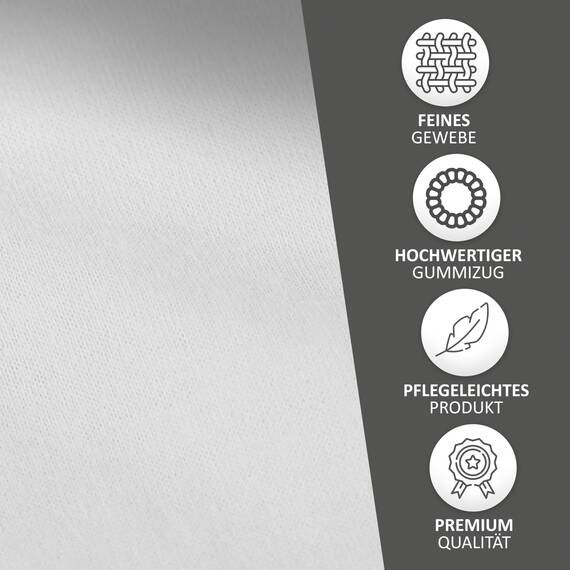 Leonado Vicent - Classic Spannbettlaken Bettlaken 100% Baumwolle Jersey Spannbetttuch in vielen Farben & Größen, Maße Spannbettlaken:200 x 200 cm - 200 x 220 cm, Farbe Spannbettlaken:Weiß