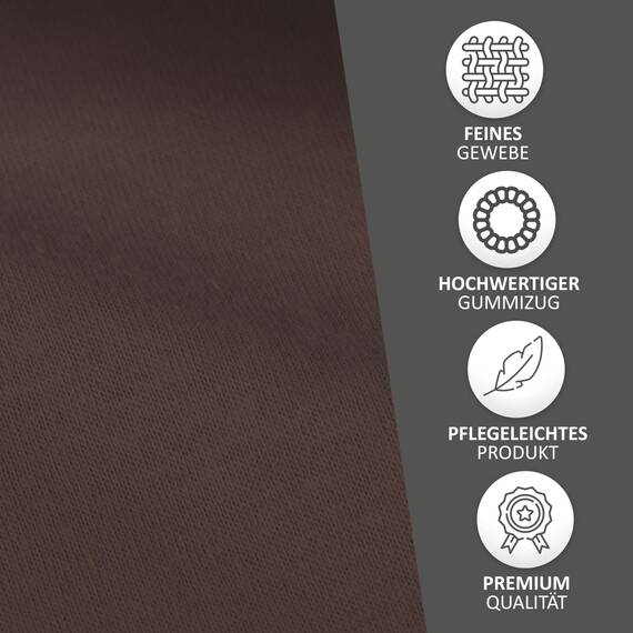 Leonado Vicent - Classic Spannbettlaken Bettlaken 100% Baumwolle Jersey Spannbetttuch in vielen Farben & Größen, Maße Spannbettlaken:180 x 200 cm - 200 x 200 cm, Farbe Spannbettlaken:Braun