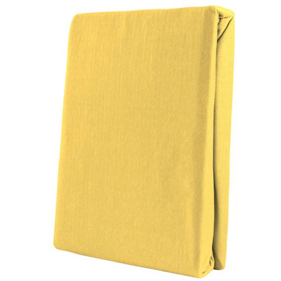 Leonado Vicent - Classic Spannbettlaken Bettlaken 100% Baumwolle Jersey Spannbetttuch in vielen Farben & Größen, Maße Spannbettlaken:120 x 200 cm - 130 x 200 cm, Farbe Spannbettlaken:Gelb
