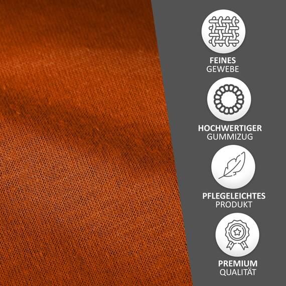 Leonado Vicent - Classic Spannbettlaken Bettlaken 100% Baumwolle Jersey Spannbetttuch in vielen Farben & Größen, Maße Spannbettlaken:140 x 200 cm - 160 x 200 cm, Farbe Spannbettlaken:Orange
