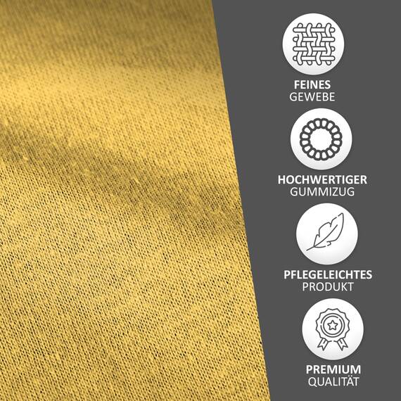 Leonado Vicent - Classic Spannbettlaken Bettlaken 100% Baumwolle Jersey Spannbetttuch in vielen Farben & Größen, Maße Spannbettlaken:180 x 200 cm - 200 x 200 cm, Farbe Spannbettlaken:Gelb
