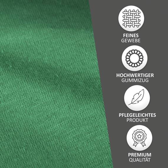 Leonado Vicent - Classic Spannbettlaken Bettlaken 100% Baumwolle Jersey Spannbetttuch in vielen Farben & Größen, Maße Spannbettlaken:120 x 200 cm - 130 x 200 cm, Farbe Spannbettlaken:Grün