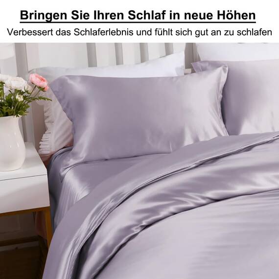 SeidenKissenbezug 40x60, Ravmix Kissenbezüge aus Seide für Haar und Haut, mit verstecktem Reißverschluss, beide Seiten Seide, Maulbeerseide Kopfkissenbezug 40x60, 1 Stück, Flieder