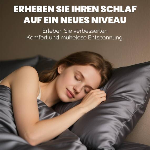 SeidenKissenbezug 80x80, Ravmix Kissenbezüge aus Seide für Haar und Haut, mit verstecktem Reißverschluss, beide Seiten Seide, Maulbeerseide Kopfkissenbezug 80x80, 1 Stück, Anthrazit