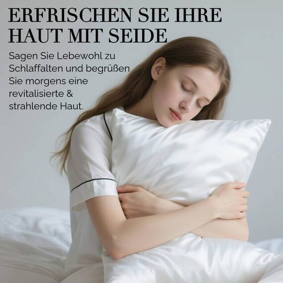 Seidenkissenbezug 40x60, Ravmix Kissenbezüge aus Seide, für Haar und Haut, mit verstecktem Reißverschluss, beide Seiten Seide, Maulbeerseide Kopfkissenbezug 40x60, 1 Stück, Weiß