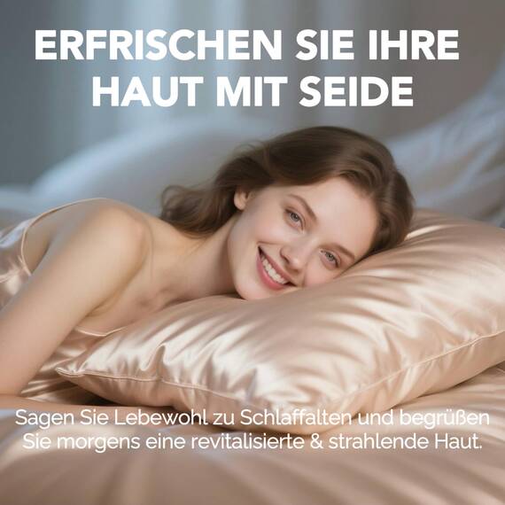 SeidenKissenbezug 80x80, Ravmix Kissenbezüge aus Seide, für Haar und Haut, mit verstecktem Reißverschluss, beide Seiten Seide, Maulbeerseide Kopfkissenbezug 80x80, 1 Stück, Beige