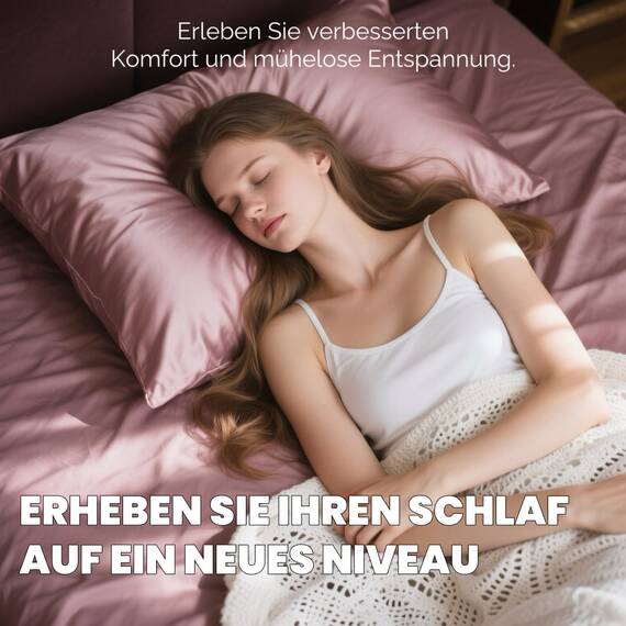 2er Set Seidenkissenbezug 40x80, Ravmix Kissenbezüge aus Seide, für Haar und Haut, mit verstecktem Reißverschluss, beide Seiten Seide, Maulbeerseide Kopfkissenbezug 40x80, 2 Stück, Dunkelrosa