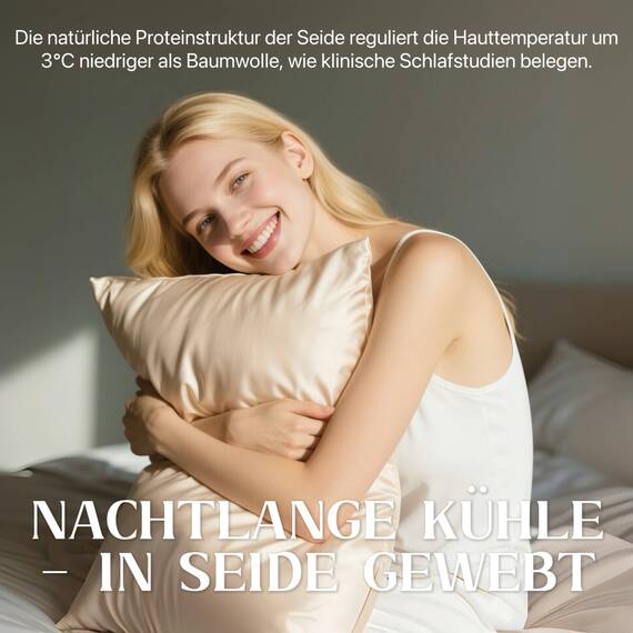 SeidenKissenbezug 40x80, Ravmix Kissenbezüge aus Seide, für Haar und Haut, mit verstecktem Reißverschluss, beide Seiten Seide, Maulbeerseide Kopfkissenbezug 40x80, 1 Stück, Beige
