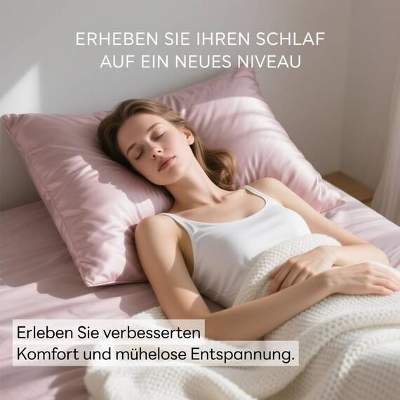 SeidenKissenbezug 40x60, Ravmix Kissenbezüge aus Seide, für Haar und Haut, mit verstecktem Reißverschluss, beide Seiten Seide, Maulbeerseide Kopfkissenbezug 40x60, 1 Stück, Rosa