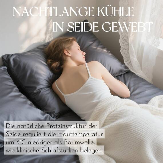 SeidenKissenbezug 40x80, Ravmix Kissenbezüge aus Seide, für Haar und Haut, mit verstecktem Reißverschluss, beide Seiten Seide, Maulbeerseide Kopfkissenbezug 40x80, 1 Stück, Anthrazit
