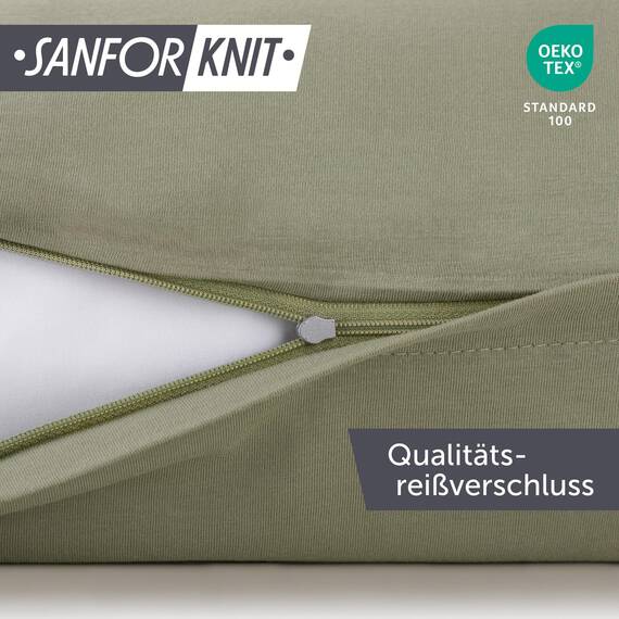 Blumtal Kissenbezug 40x60 cm (2er Set Kissenbezüge) - Grün - 100% Baumwoll-Jersey, Oeko-Tex Zertifiziert, Kopfkissenbezug 40x60 - Jersey Kissenhülle - Bezug für Nackenstützkissen