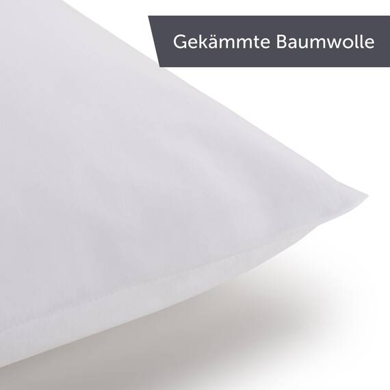 Blumtal Seitenschläferkissen Bezug 40 x 145 (2er Set Kissenbezüge) - Weiß - 100% Baumwolle, Oeko-Tex Zertifiziert, Kissenbezug für Seitenschläferkissen, Kissenhülle mit Reißverschluss