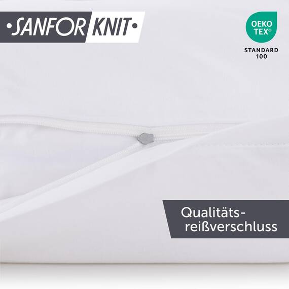 Blumtal Kissenbezug 50x70 cm (2er Set Kissenbezüge) - Weiß - 100% Baumwoll-Jersey, Oeko-Tex Zertifiziert, Kissenbezüge 50x70 - Jersey Kissenhülle für Deko-Kissen 50x70 mit Reißverschluss
