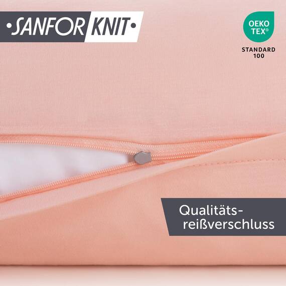 Blumtal Kissenbezug 65x65 cm (2er Set Kissenbezüge) - Dusty Pink - Rosa - 100% Baumwoll-Jersey, Oeko-Tex Zertifiziert, Kissenbezüge 65x65 - Jersey Kissenhülle für Deko-Kissen 65x65 mit Reißverschluss