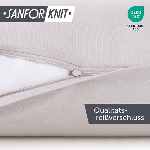 Blumtal Seitenschläferkissen Bezug 40 x 145 (2er Set Kissenbezüge) - Hellgrau - 100% Baumwolle, Oeko-Tex Zertifiziert, Kissenbezug für Seitenschläferkissen, Kissenhülle mit Reißverschluss