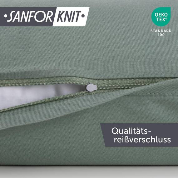 Blumtal Kissenbezug 80x80 cm (2er Set Kissenbezüge) - Hellgrün - 100% Baumwoll-Jersey, Oeko-Tex Zertifiziert, Kopfkissenbezug 80x80 - Jersey Kissenhülle für Kissen 80x80 cm mit Reißverschluss