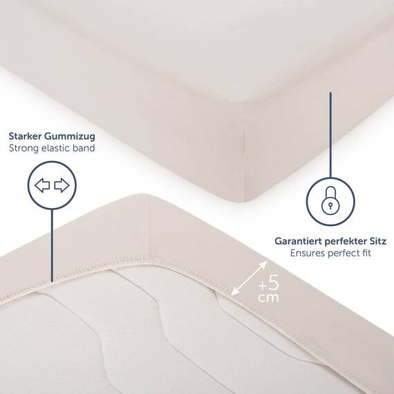 Blumtal® Premium Spannbettlaken 100x200cm Jersey Boxspringbetten im 2er Set - OEKO-TEX zertifiziertes Bettlaken 100x200 Spannbettlaken - Bettlaken Baumwolle - Spannbettlaken für Boxspringbetten - Grau