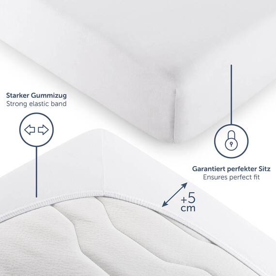 Blumtal® Premium Topper Spannbettlaken 160x200cm Jersey Oeko-TEX zertifiziertes Spannbettlaken 160x200cm