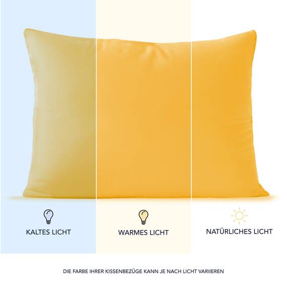 Dreamzie Kissenbezug 30x50 (Set mit 2) - 100% Jersey Baumwolle 150 g/qm Kissenbezüge -Gelb - Für Kissenbezug 50x30 cm - Kissenhülle - Resistent und Hypoallergen