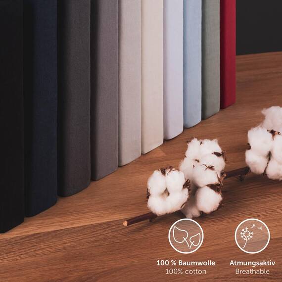 Blumtal Spannbettlaken, 200 x 200 cm – 100 % Premium-Baumwolle, Matratzenhöhe bis 10 cm, hypoallergen, knitterfrei – Grau (x 1)