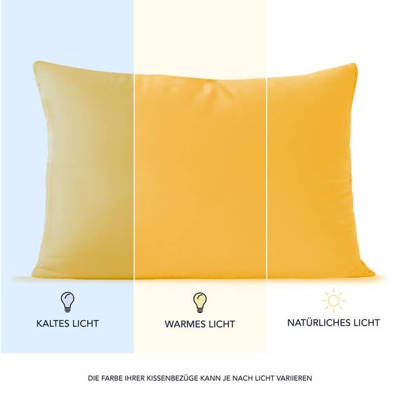 Dreamzie Kissenbezug 40x70 (Set mit 2) - 100% Jersey Baumwolle 150 g/qm Kissenbezüge -Gelb - Für Kissen 40x70 cm - Kissenhülle - Kissenbezug - Resistent und Hypoallergen