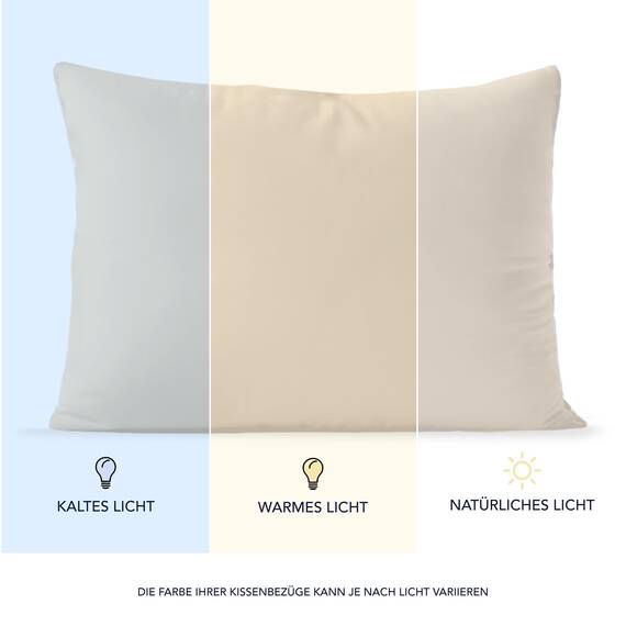 Dreamzie Kissenbezug 30x50 (Set mit 2) - 100% Jersey Baumwolle 150 g/qm Kissenbezüge -Beige - Für Kissenbezug 50x30 cm - Kissenhülle - Resistent und Hypoallergen