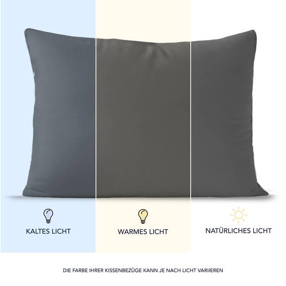 Dreamzie Kissenbezug 40x60 (Set mit 2) - 100% Jersey Baumwolle 150 g/qm Kissenbezüge -Anthrazit - Für Kissen 40 x 60 cm - Kissenhülle - Kissenbezug - Resistent und Hypoallergen