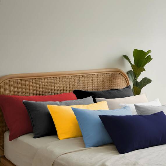 Dreamzie Kopfkissenbezug, 40 x 145 cm (2 Stück), 100% Baumwolle, Jersey, 150 g/m², blau, Kissenbezug 40 x 145 cm, Baumwolle, strapazierfähig, hypoallergen, für Kopfkissen